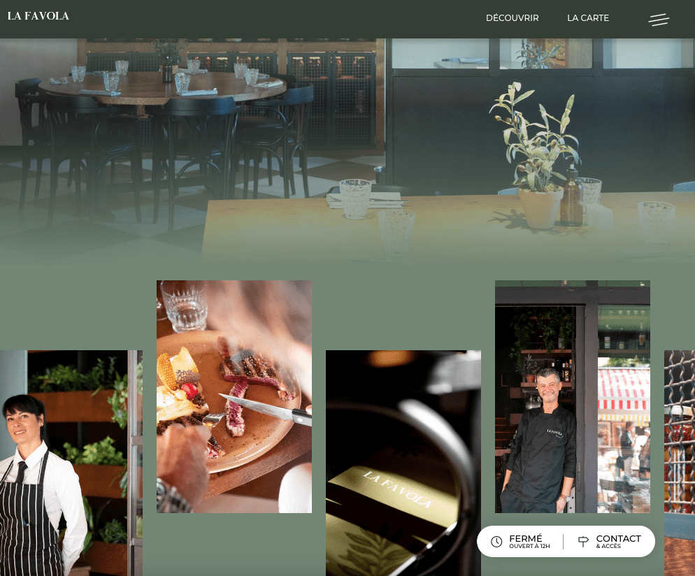 Restaurant La Favola Nice - Création du site internet  - 1
