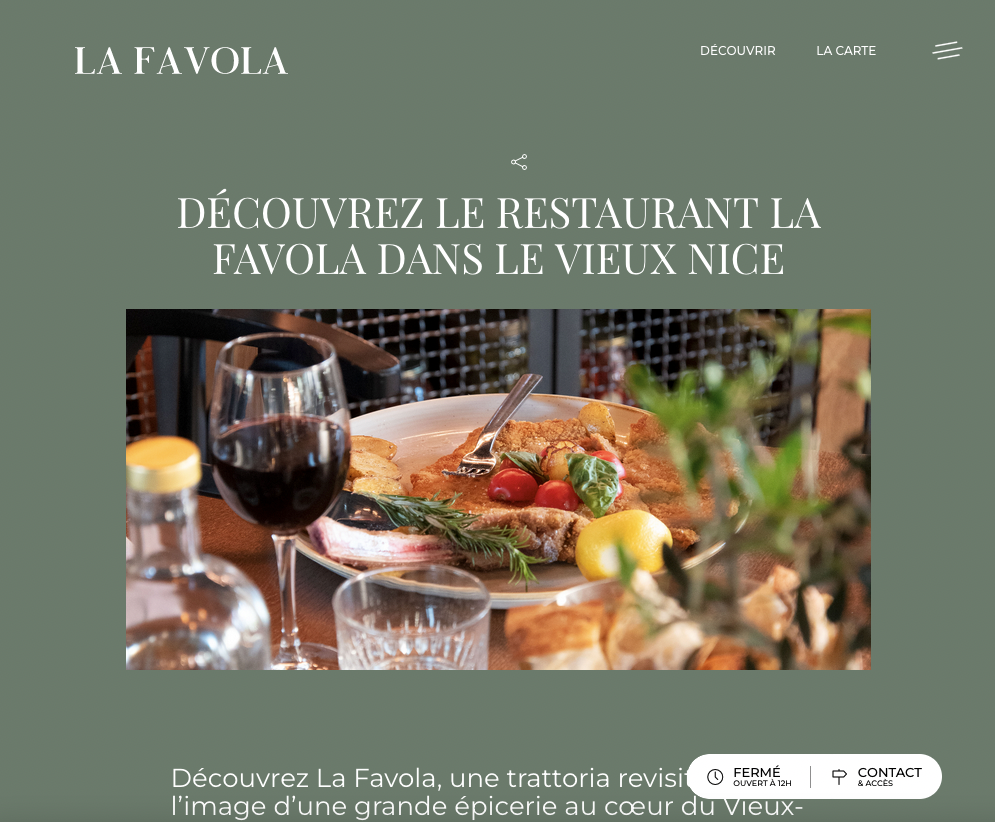 Restaurant La Favola Nice - Création du site internet  - 2