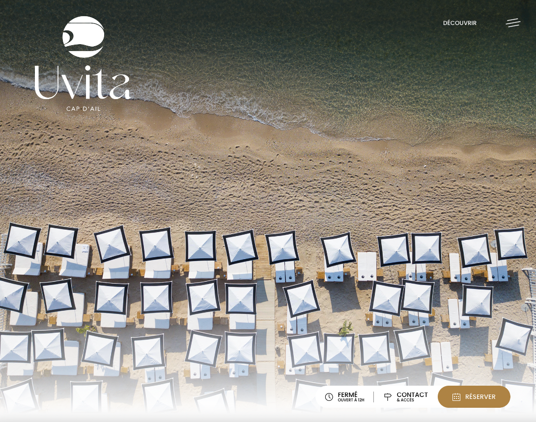 Plage et restaurant Uvita Cap d'Ail  - Création du site internet 