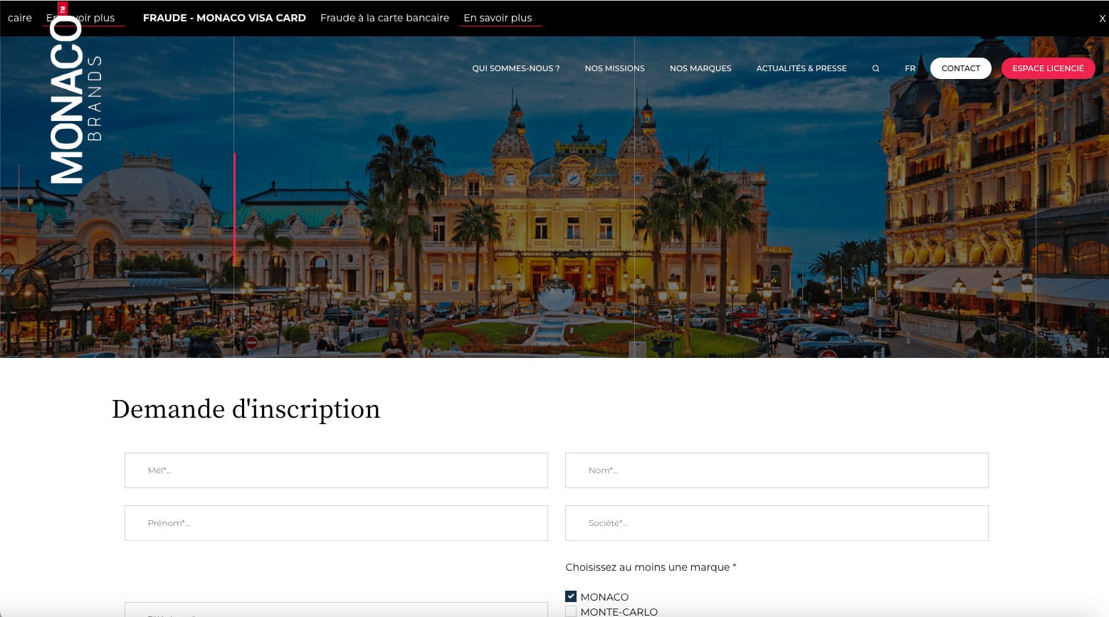 Monaco Brands - Création du site internet  - 2