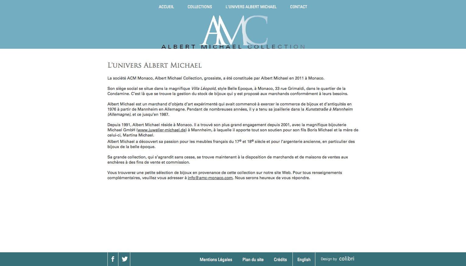 Albert michael collection - Albert Michael Collection - Agence - Refonte du site internet amc-monaco.com - 1