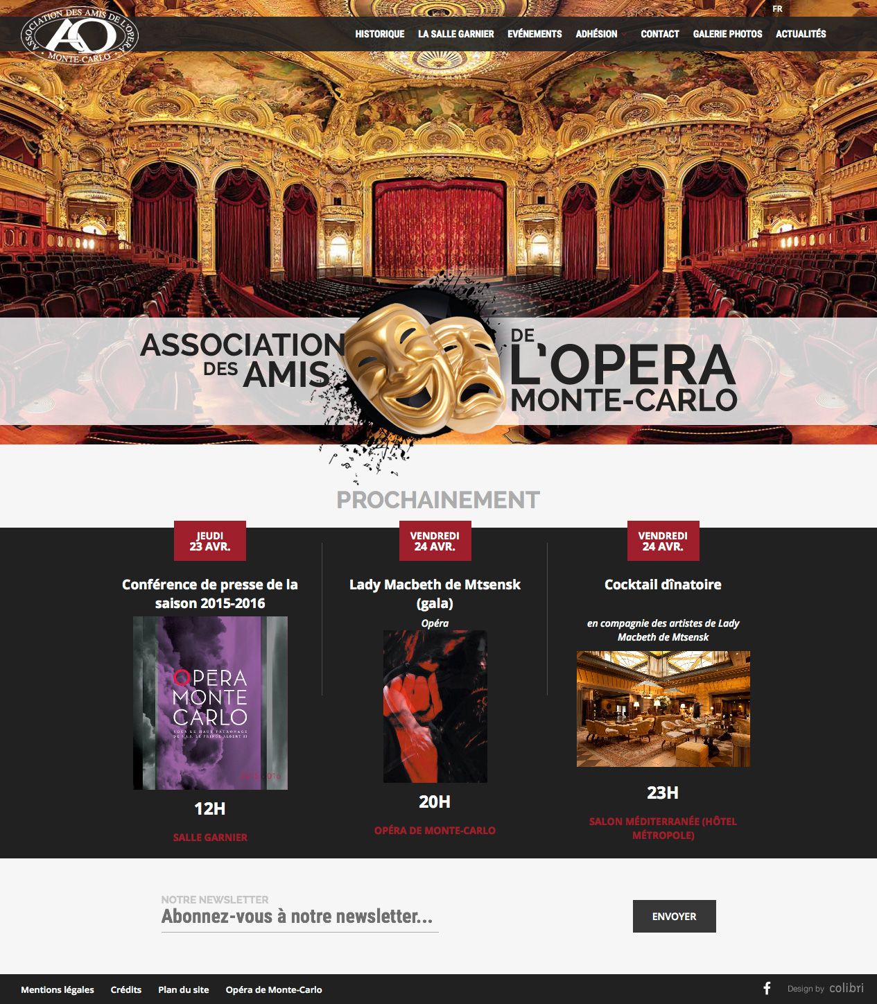 Association des amis de l'opéra de monte-carlo - Association des - Création du site internet amis-opera.asso.mc - 1