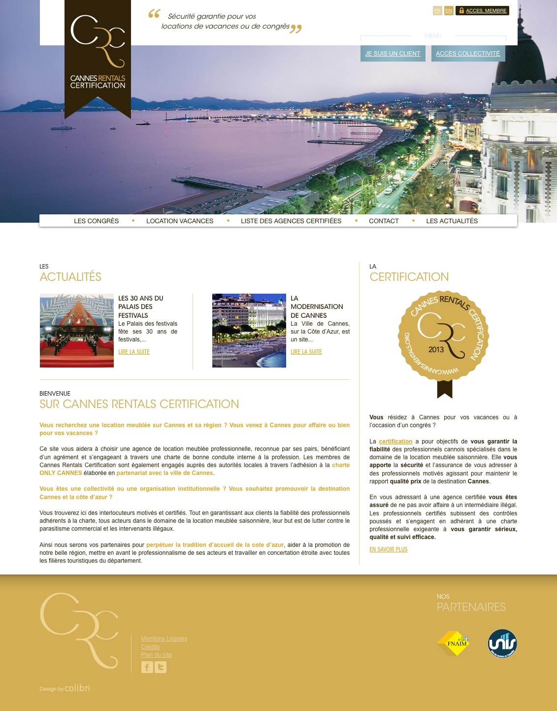 Cannes Rentals Certification - Agence Web Colibri - Développement site internet cannes-rentals-certification.com