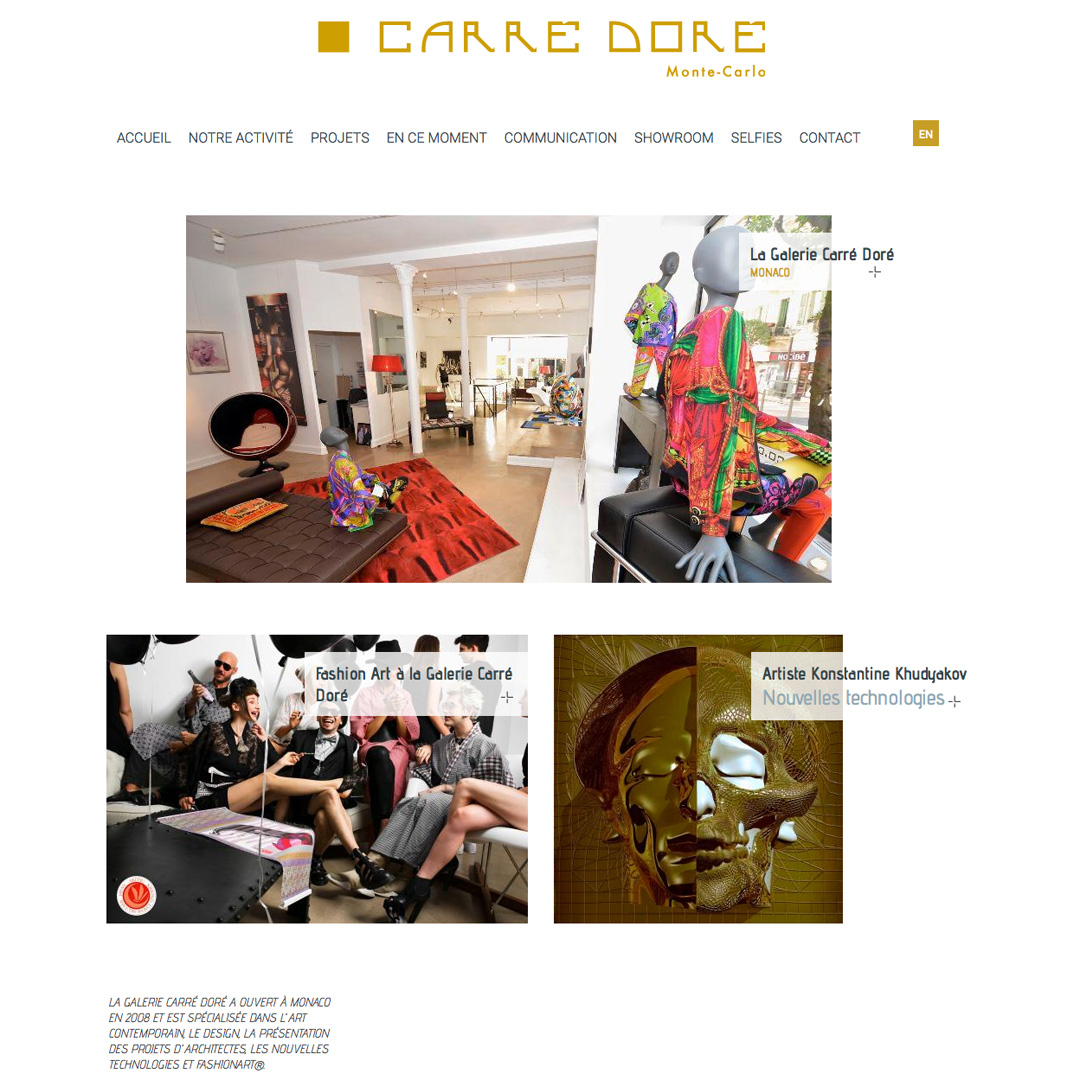Carré doré - Carré doré - Agence Colibri, Design, Publicité, Web - Refonte du site internet carredor-monaco.com - 1