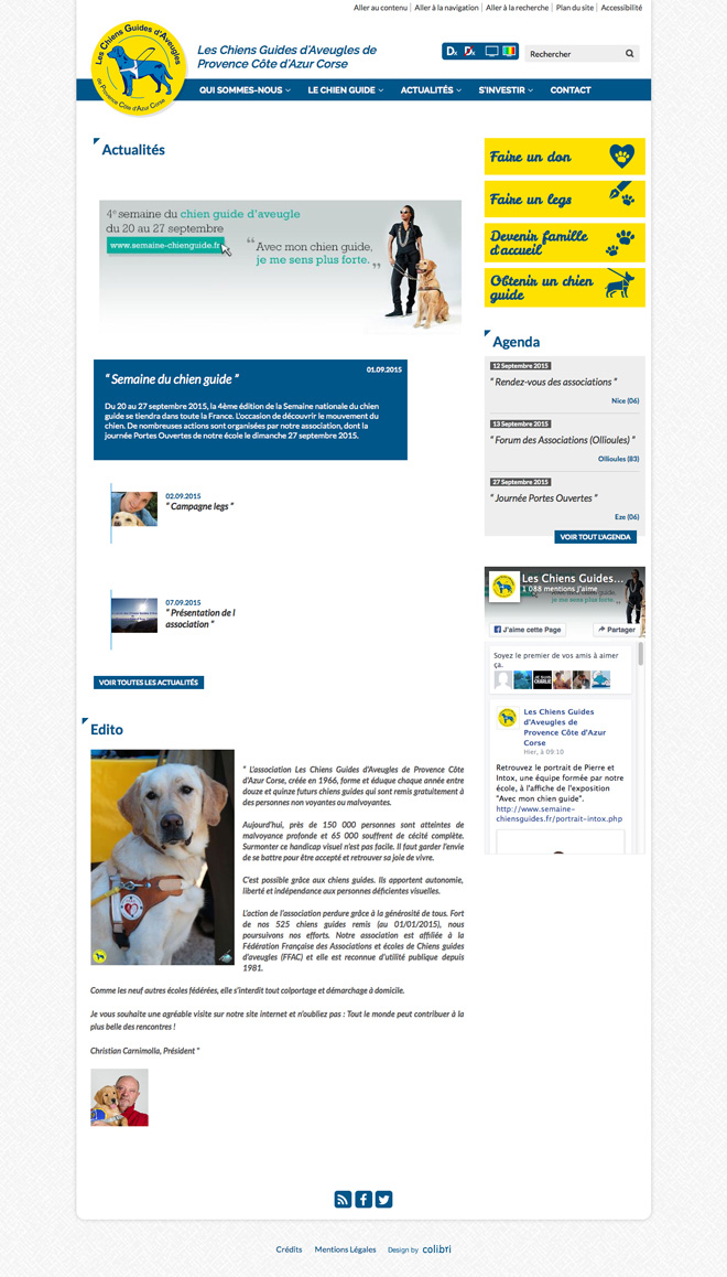 Chiens guides d aveugles - Chiens guides d'aveugles - Agence - Refonte du site internet chiensguides.org - 2