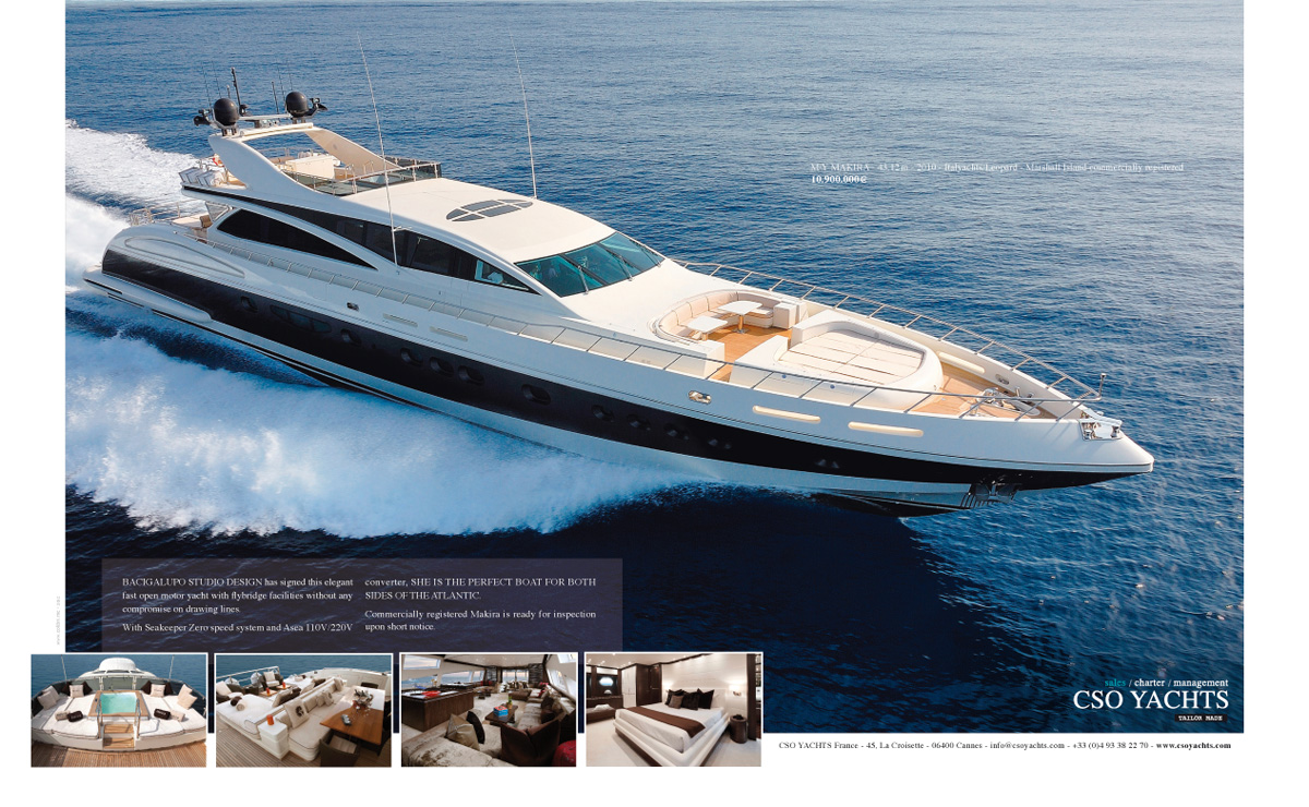 CSO Yachts - Agence Colibri, Design, Publicité, Web - Annonces presse