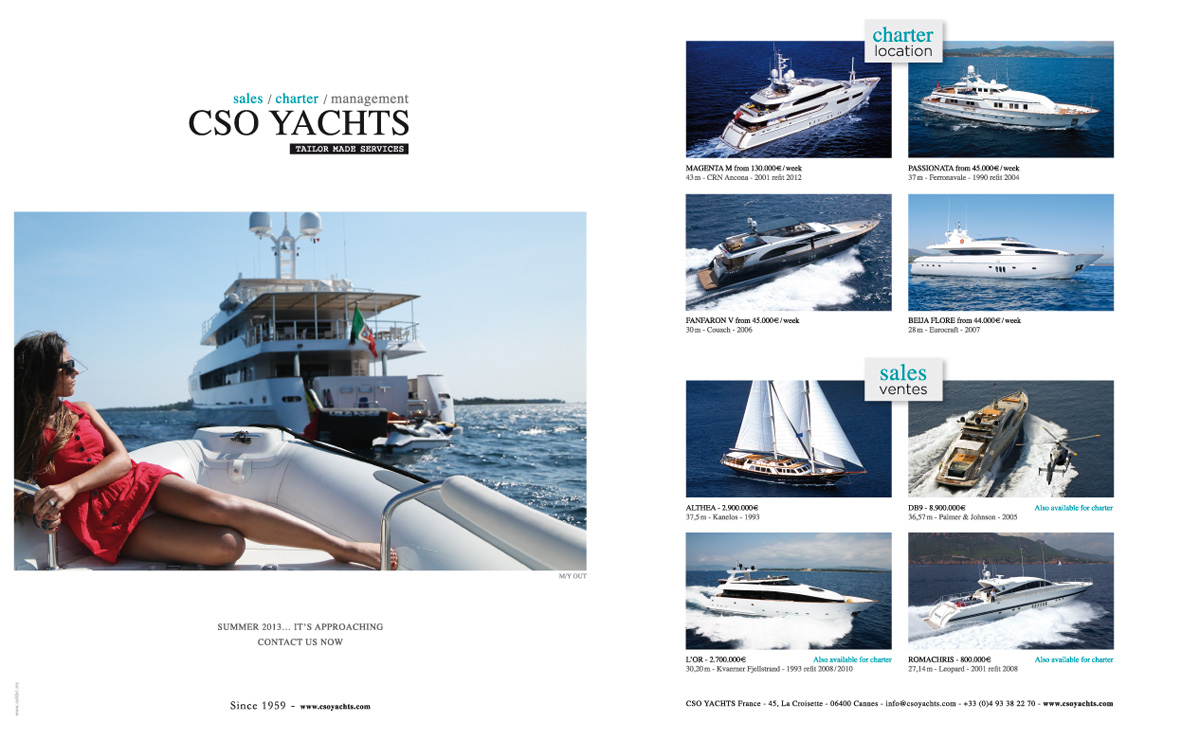 CSO Yachts - Agence Colibri, Design, Publicité, Web - Annonces presse - 1