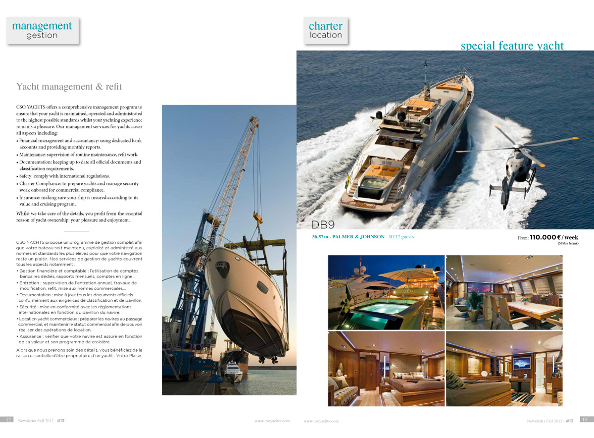 CSO Yachts - Agence Colibri, Design, Publicité, Web - Newsletter - 2