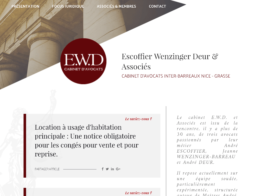 EDW Avocats - Refonte du site internet