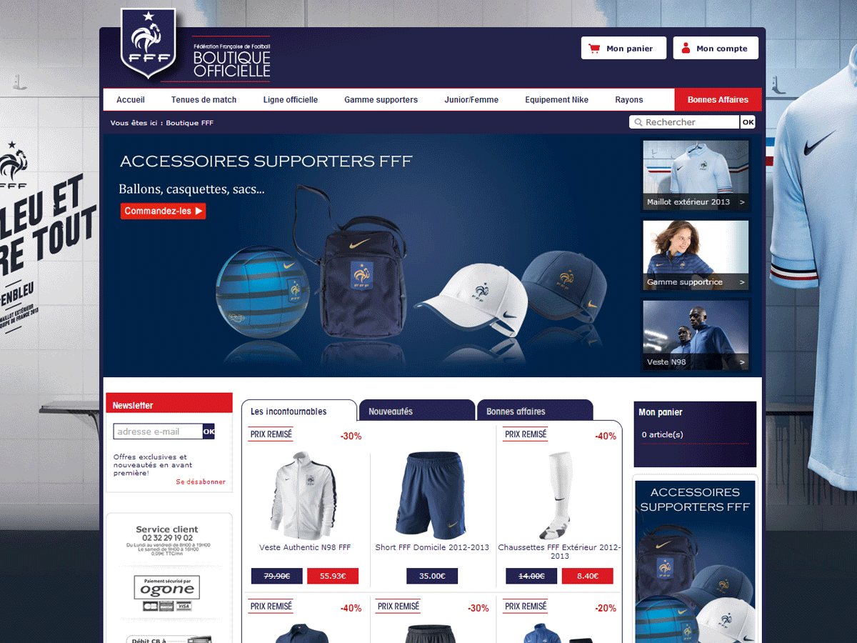 Boutique FFF, Magento, e-Commerce - Agence Web Colibri - Création du site e-commerce boutique.fff.fr