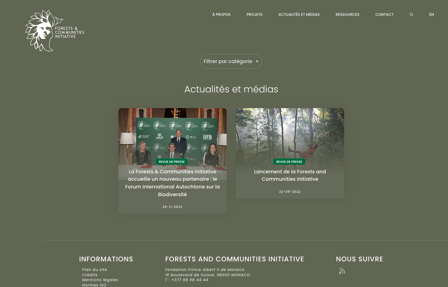 Forests & communities Initiative - Création du site internet - 1