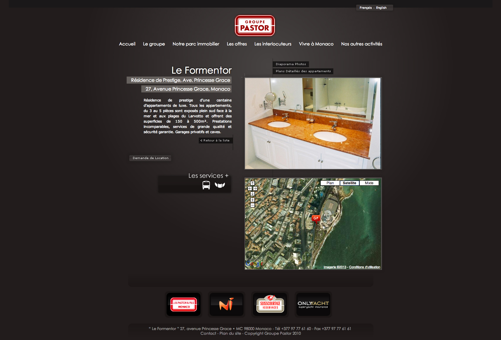 Groupe Pastor - Agence Colibri, Design, Publicité, Web - Création site internet groupepastor.mc