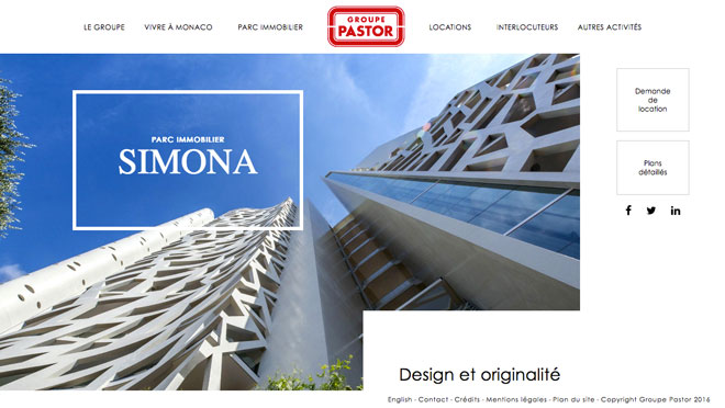Groupe Pastor - Agence Colibri, Design, Publicité, Web - Refonte du site internet groupepastor.mc