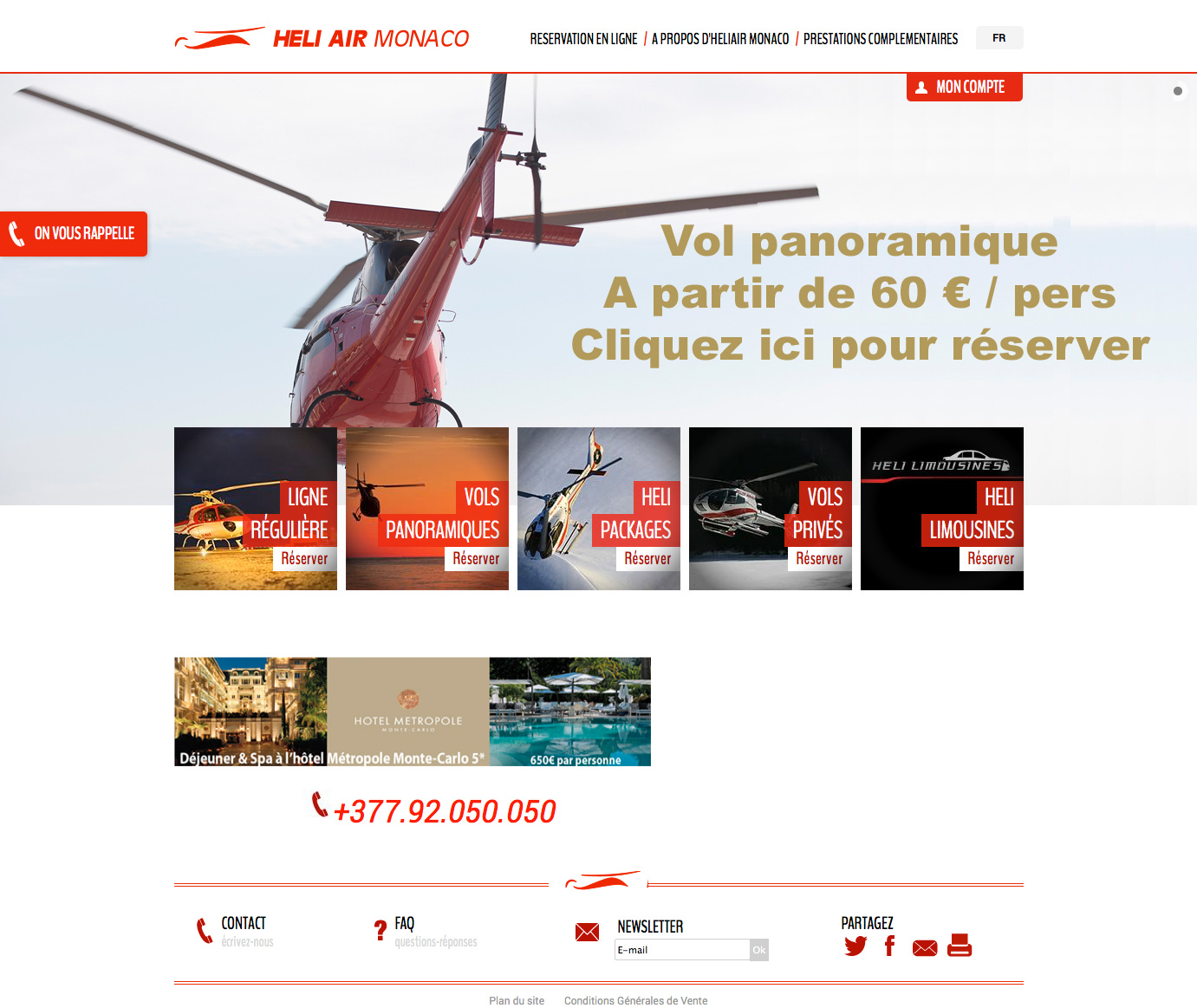 Héliair monaco - Héliair Monaco - Agence Colibri, Design - Réalisation du site internet heliairmonaco.com - 1