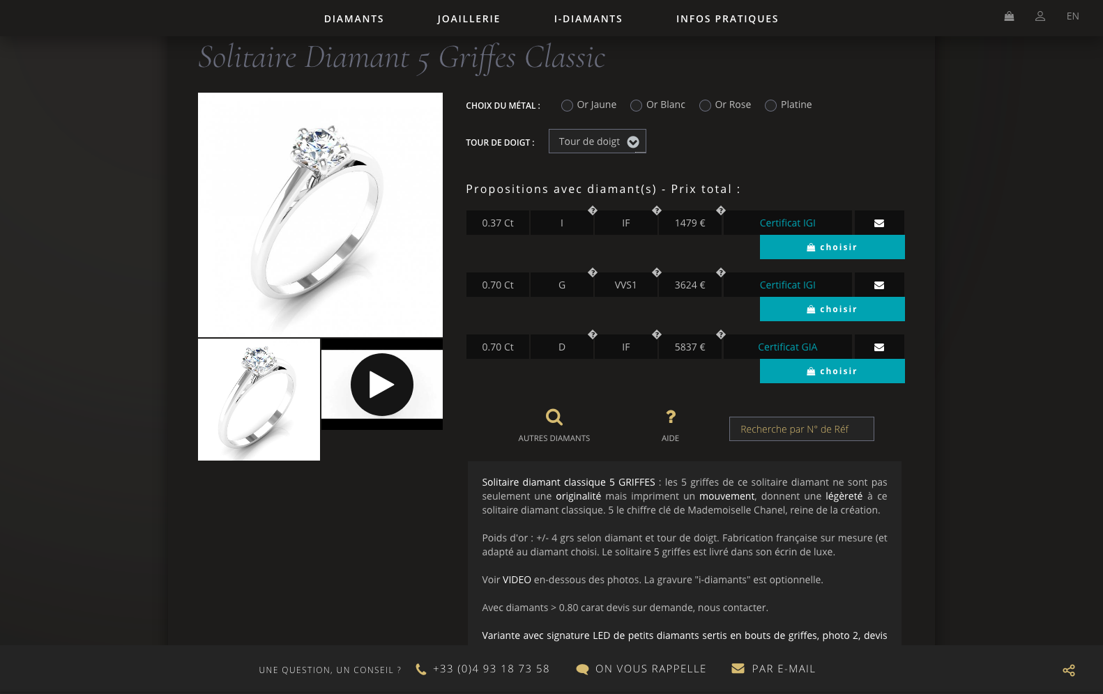 I-diamants.com - creation du site internet e-commerce, diamant et joaillerie - Refonte du site internet responsive i-diamants.com  - 1
