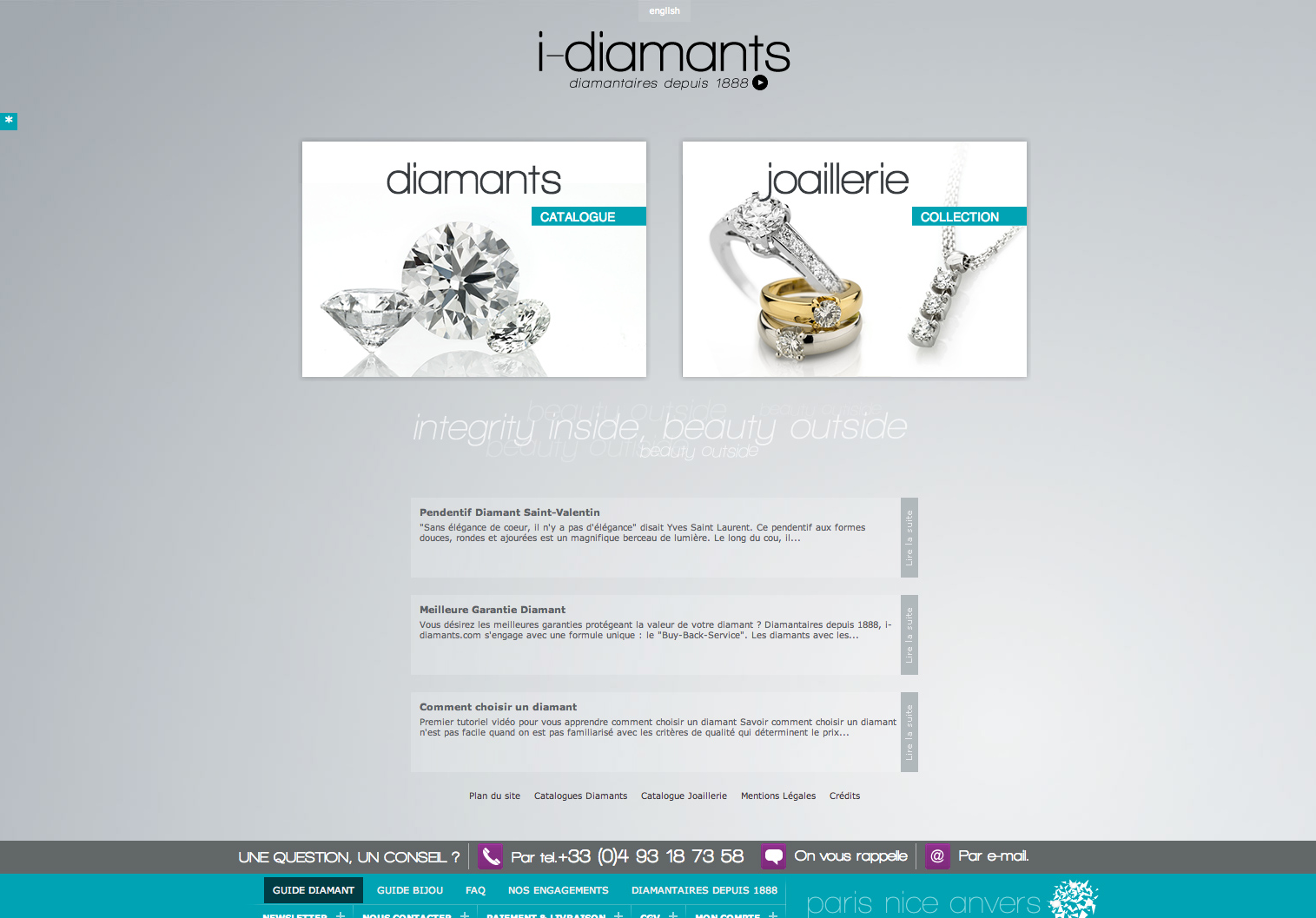 I-diamants.com - creation du site internet e-commerce, diamant et joaillerie - Création du site internet i-diamants.com
