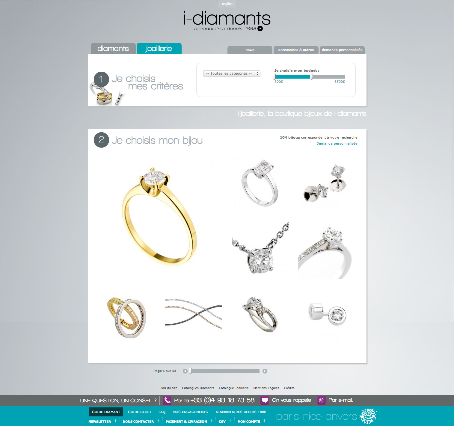 I-diamants.com - creation du site internet e-commerce, diamant et joaillerie - Création du site internet i-diamants.com - 1