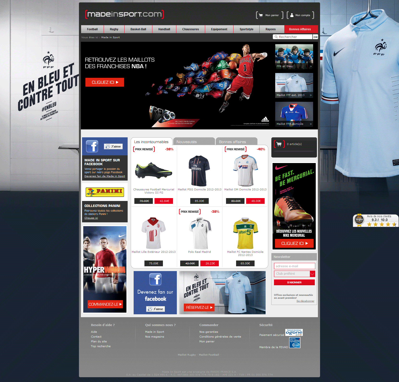 Made in sport - Agence Colibri, Design, Publicité, Web - Création du site e-commerce madeinsport.com
