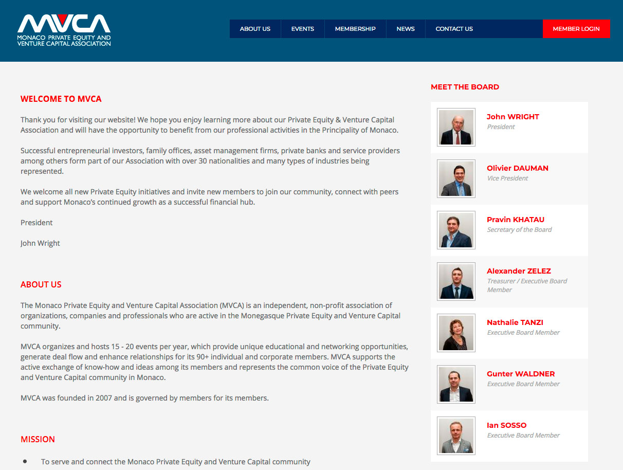 MVCA - Agence Colibri, Design, Publicité, Web - Refonte du site internet mvca.asso.mc - 1