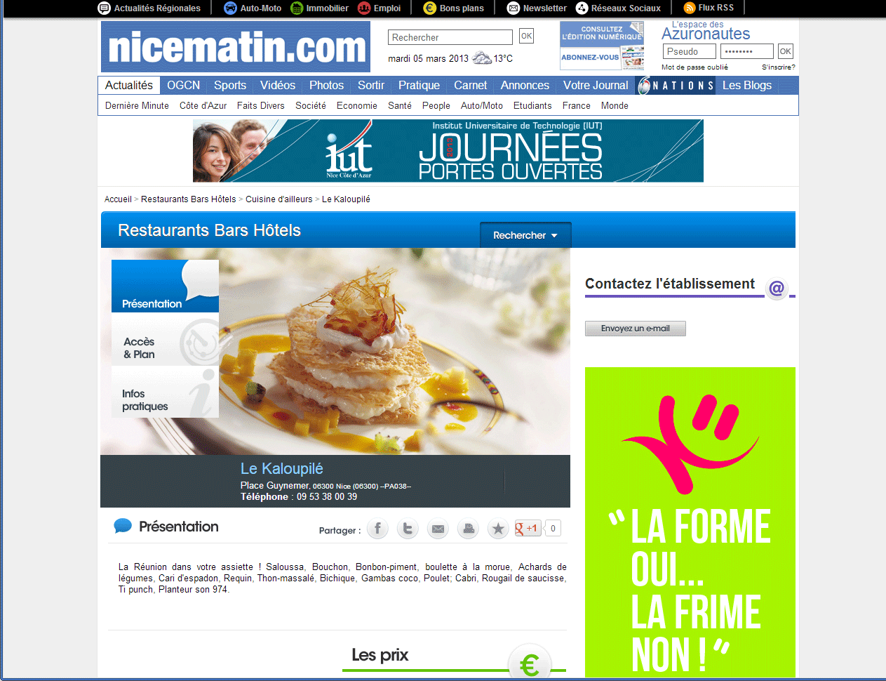 Nice Matin - Agence Colibri, Design, Publicité, Web - Design et intégration de rubriques web nicematin.com - 1