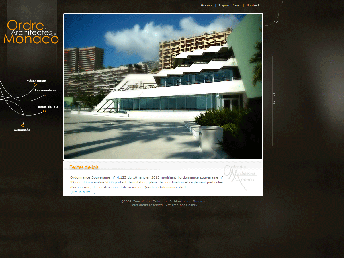 Ordre des architectes - Agence Colibri, Design, Publicité, Web - Création du site internet architectes-monaco.com