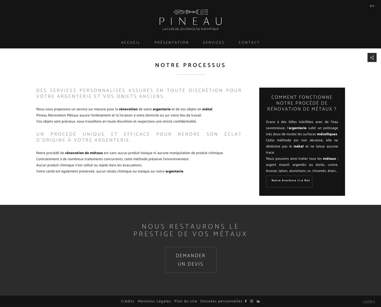 Pineau Rénovation Métaux - Création site internet - 2