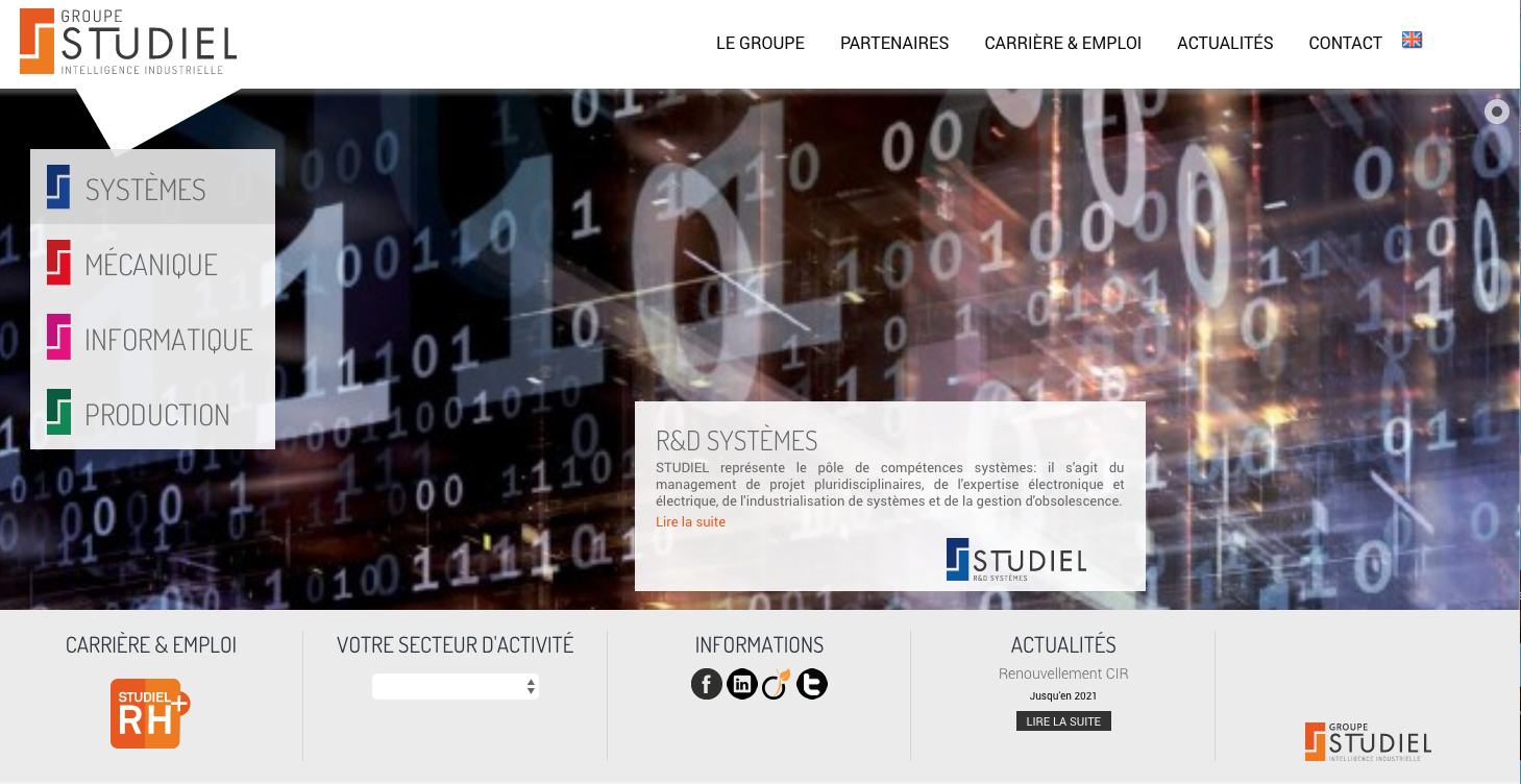 Studiel - Agence Colibri, Design, Publicité, Web - Création du site internet multi-marques studiel.fr