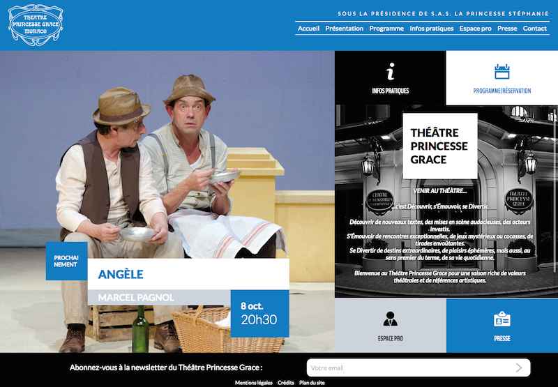 Théâtre Princesse Grace - Communication, création du site interne et  édition - Refonte du site internet tpgmonaco.mc - 6