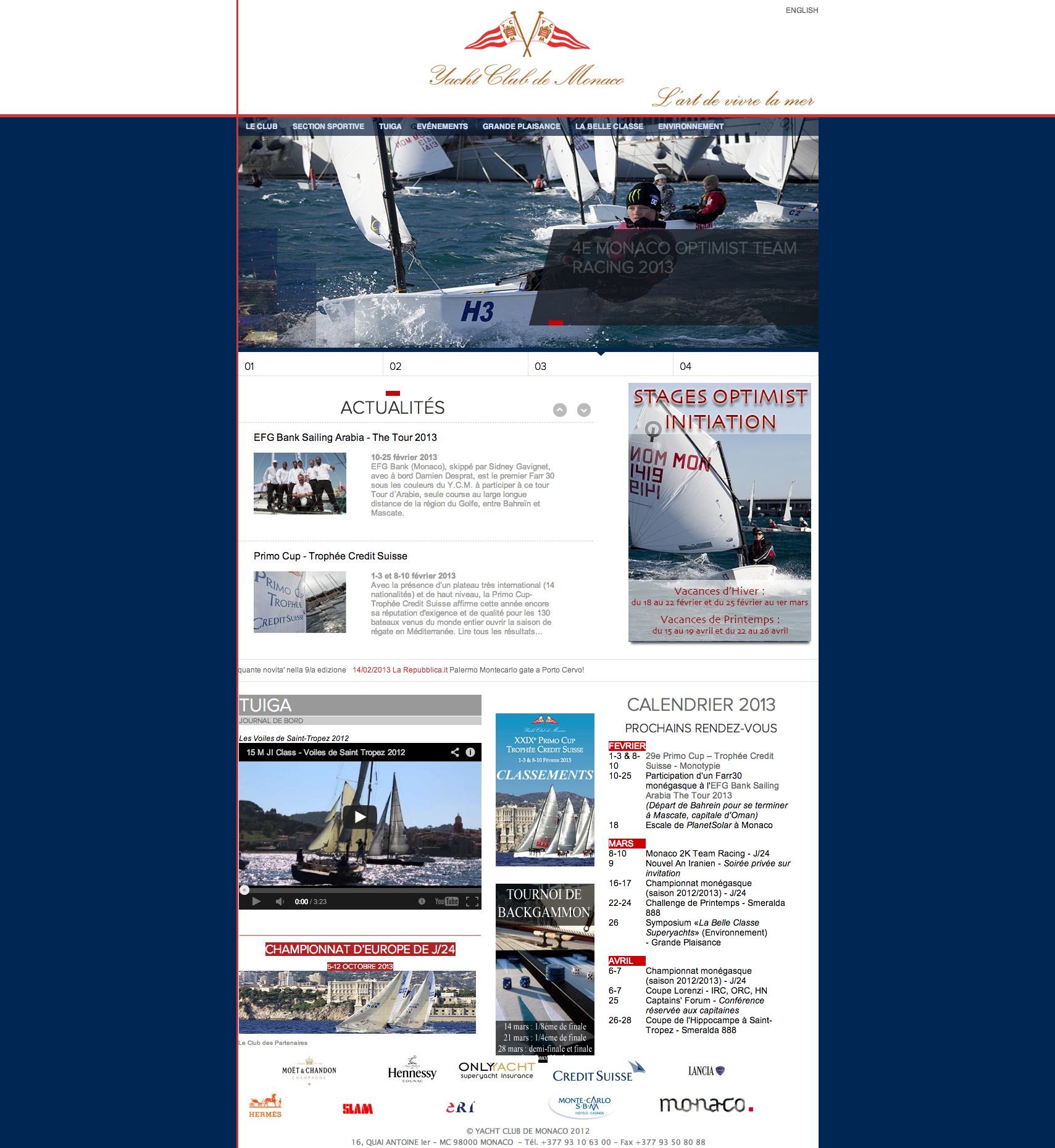 Yacht club de Monaco - création du site Internet - Refonte du site web yacht-club-monaco.mc